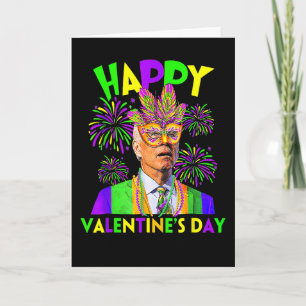 Carte Joyeuse Saint-Valentin Drôle Joe Biden Mardi Gras
