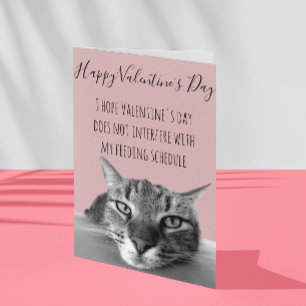 Carte Joyeuse Saint-Valentin du Chat à l'Humour Humain