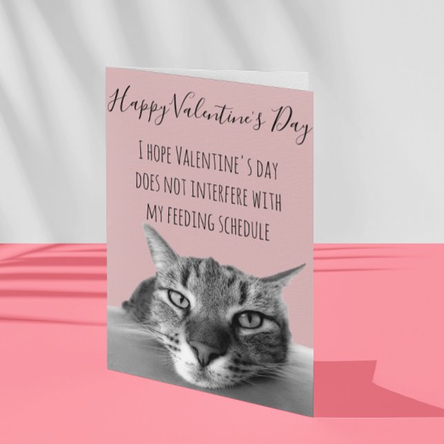 Carte Joyeuse Saint-Valentin du Chat à l'Humour Humain (Créateur téléchargé)