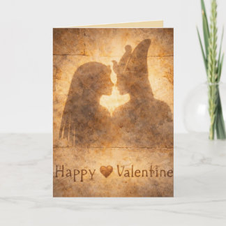 Carte Joyeuse Saint-Valentin Egyptian Shadow Art Romanti