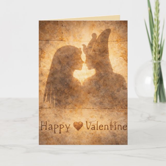 Carte Joyeuse Saint-Valentin Egyptian Shadow Art Romanti (Devant)