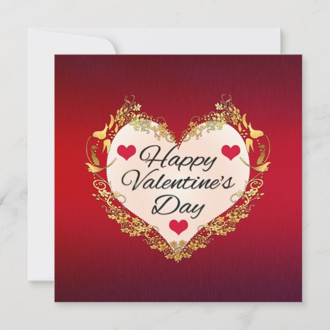 Carte Joyeuse Saint-Valentin en forme de cœur-47949 (Devant)