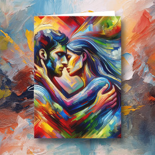 Carte Joyeuse Saint-Valentin   Étreinte de l'amant