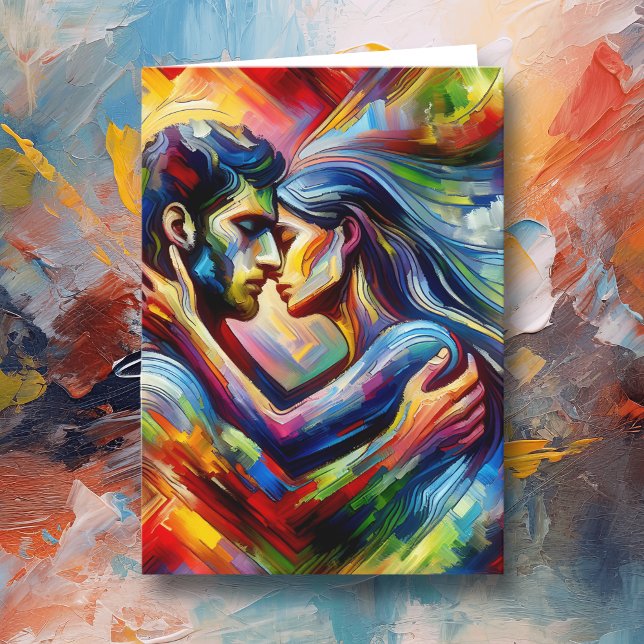 Carte Joyeuse Saint-Valentin | Étreinte de l'amant (Créateur téléchargé)