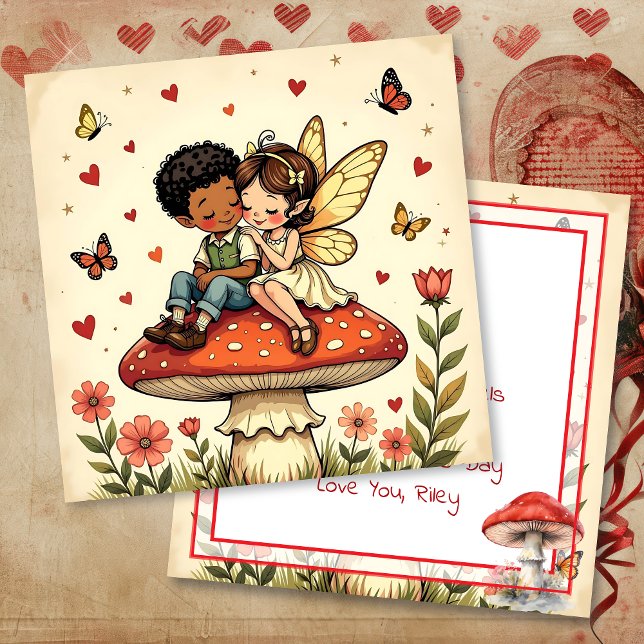 Carte Joyeuse Saint-Valentin | Fée de Cottage Rétro (Créateur téléchargé)