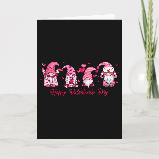 Carte Joyeuse Saint-Valentin Gnome avec cœur Gnome migno (Devant)