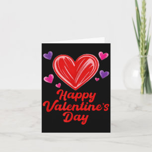 Carte Joyeuse Saint-Valentin gribouillis coeurs