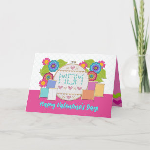 Carte Joyeuse Saint-Valentin Maman ! Fil de métier à bro