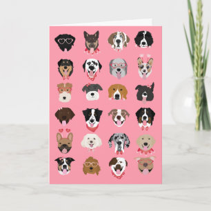 Carte Joyeuse Saint-Valentin Motif de visage de chien