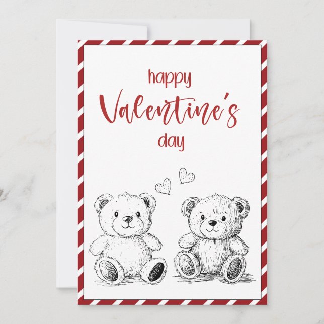 Carte Joyeuse Saint-Valentin – Paire d'ours  (Devant)
