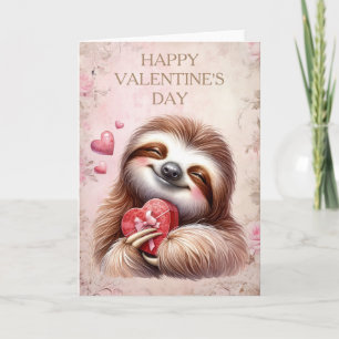 Carte Joyeuse Saint-Valentin Paresseux
