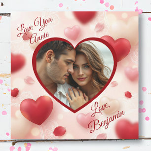 Carte Joyeuse Saint-Valentin   Photo Personnalisée du Cœ
