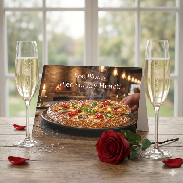 Carte Joyeuse Saint-Valentin | Puns de pizza drôles (Créateur téléchargé)