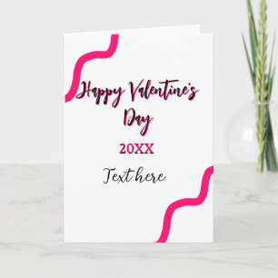 Carte Joyeuse Saint-Valentin rose noir spirale gras lett