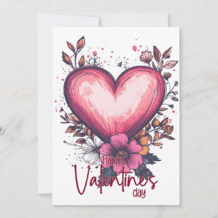 Carte Joyeuse Saint-Valentin – Rose Rouge Classique