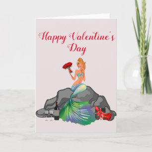 Carte Joyeuse Saint-Valentin Sirène Romantique