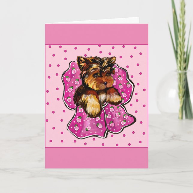 Carte Joyeuse Saint Valentin Yorkie (Devant)