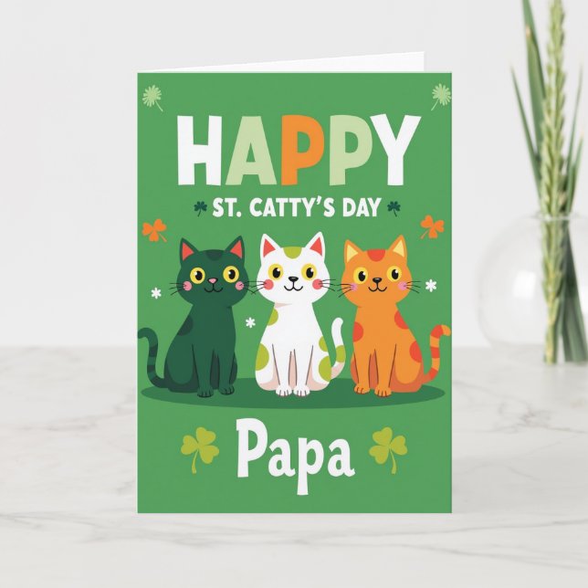 Carte Joyeuse St Cattys Day Papa (Devant)