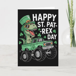 Carte Joyeuse St Pat-rex Patricks Day Dinosaure Monstre 
