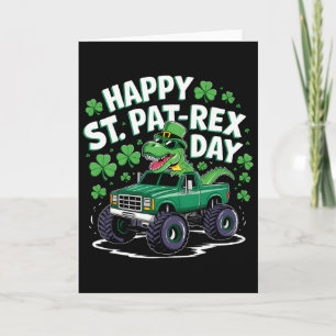 Carte Joyeuse St Pat-rex Patricks Day Dinosaure Monstre 