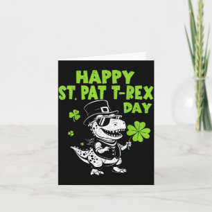Carte Joyeuse St Pat Trex Day Dinosaure pour Enfants Gar