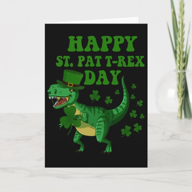 Carte Joyeuse St Pat Trex Fête Dinosaure St Patricks Fêt (Devant)