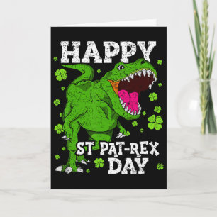 Carte Joyeuse St Patrick Dinosaur T-rex Garçons Tout-pet