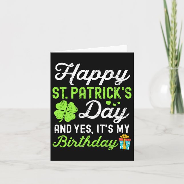 Carte Joyeuse St Patrick Et Oui C'est Mon Anniversaire L (Devant)