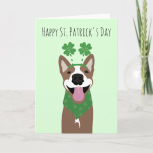 Carte Joyeuse St Patrick Marron Chien Vert