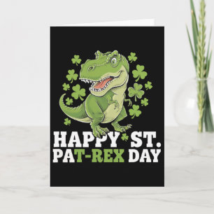 Carte Joyeuse St Patrick T-rex Et Trèfles St Patty