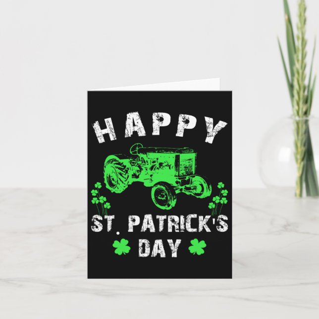 Carte Joyeuse St Patrick Tracteur Drôle Garçons Tout-pet (Devant)