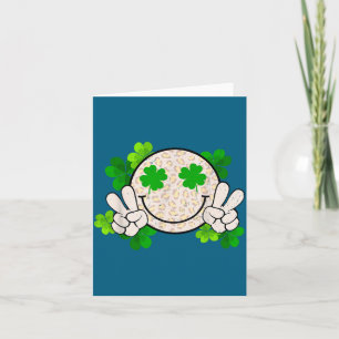 Carte Joyeuse St Patrick's Day Léopard Sourire Visage Ir