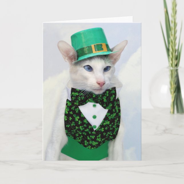Carte Joyeuse St Patrick's Day - Skeezix the Cat Card (Devant)