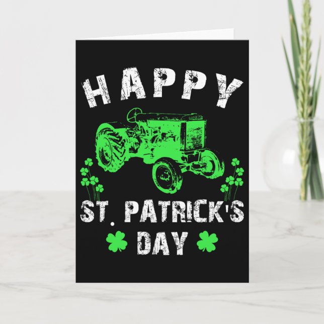Carte Joyeuse St Patrick's Day Tracteur Drôle de Garçons (Devant)