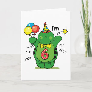 Carte Joyeuse Tortue 6e anniversaire