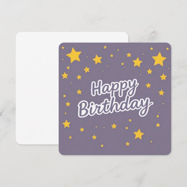 Carte Joyeuses aurores d'anniversaire sur bleu (Devant / Derrière)