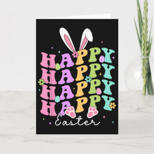 Carte Joyeuses citations de Pâques Œuf Groovy Lapin Enfa