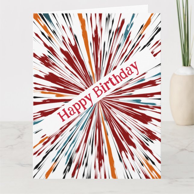 Carte Joyeuses couleurs explosives d'anniversaire (Devant)