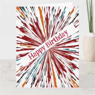 Carte Joyeuses couleurs explosives d'anniversaire