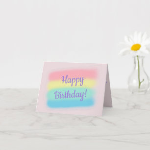 Carte Joyeuses couleurs pastel d'anniversaire avec texte