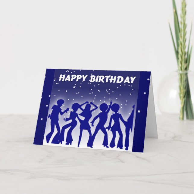 Carte Joyeuses danseuses disco d'anniversaire (Devant)