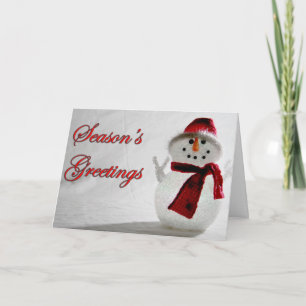 Carte Joyeuses Fêtes blanche Snowman