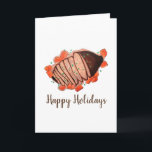 Carte Joyeuses Fêtes Boeuf Braisé Cuisson Lente Cuisine<br><div class="desc">Le design présente une illustration originale d'un plat avec un braisé de poitrine de boeuf classique,  accompagné de légumes rôtis. Un plat de menu de base pendant les fêtes juives,  y compris Pâque,  Hanoucca et Roch Hachana.</div>