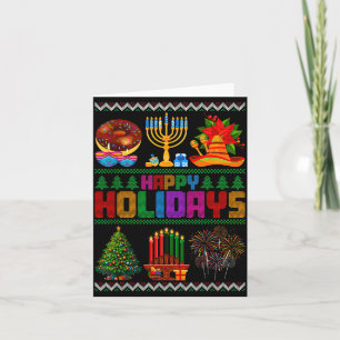 Carte Joyeuses Fêtes de Noël Hanoukka Kwanzaa Bonne Anné