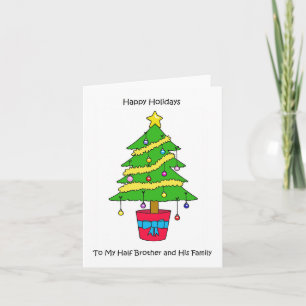 Carte Joyeuses fêtes Demi-frère et sa famille
