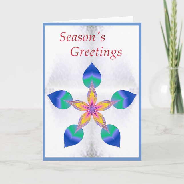 Carte Joyeuses Fêtes Fleur de Neige (Devant)