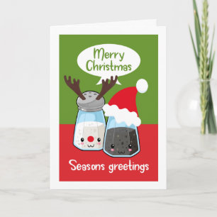 Carte Joyeuses Fêtes Funky Salt Poivre Nourriture Thème