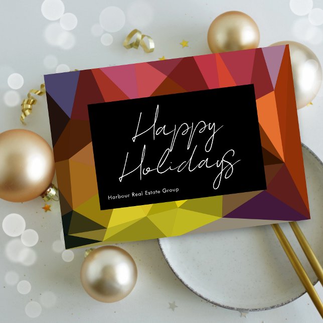 Carte Joyeuses Fêtes Géométriques d'Entreprise (Créateur téléchargé)
