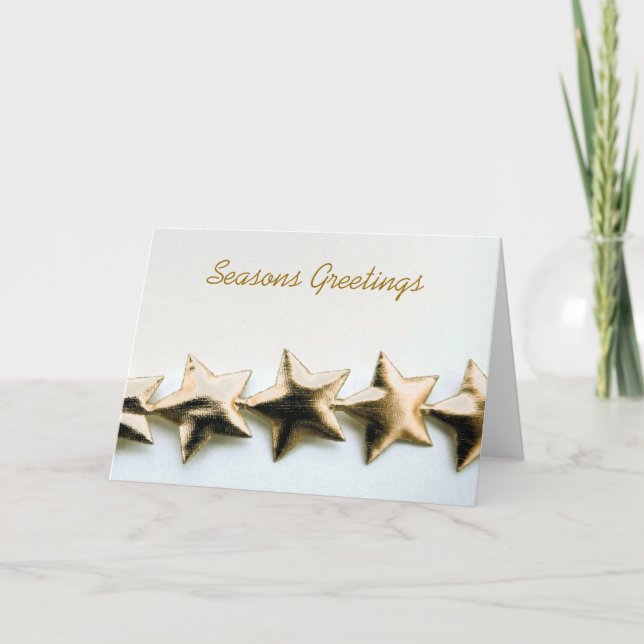 Carte Joyeuses Fêtes Gold Stars (Devant)