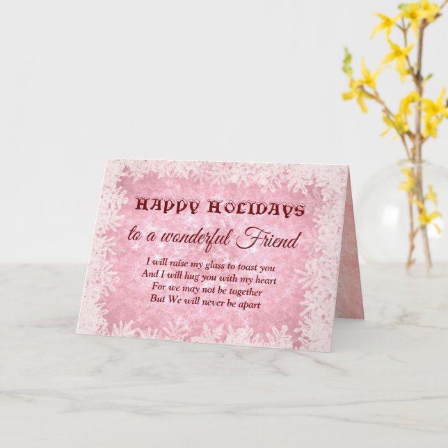 Carte Joyeuses Fêtes Merveilleux Ami à Distance (Fleur jaune)